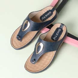 Dame Stor Størrelse Metal Clip Toe Filp Flops Beach Casual Sandaler