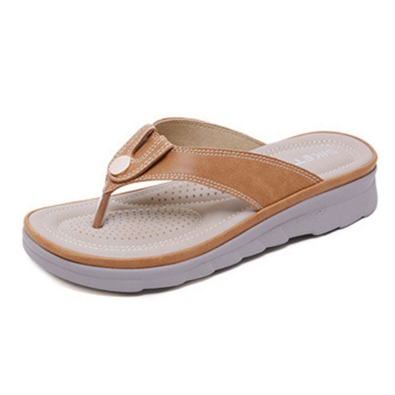 Dame Stor Størrelse Søm Flip Flops Strand Flat Casual Sandaler