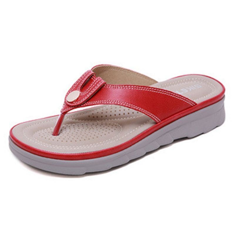 Dame Stor Størrelse Søm Flip Flops Strand Flat Casual Sandaler