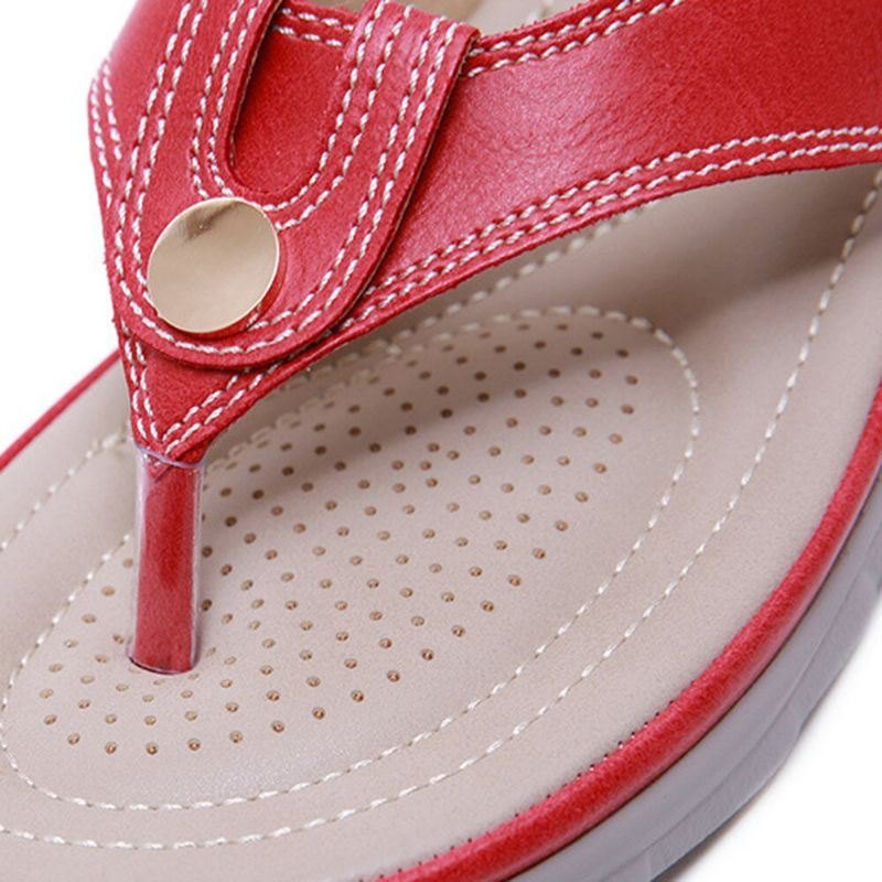 Dame Stor Størrelse Søm Flip Flops Strand Flat Casual Sandaler