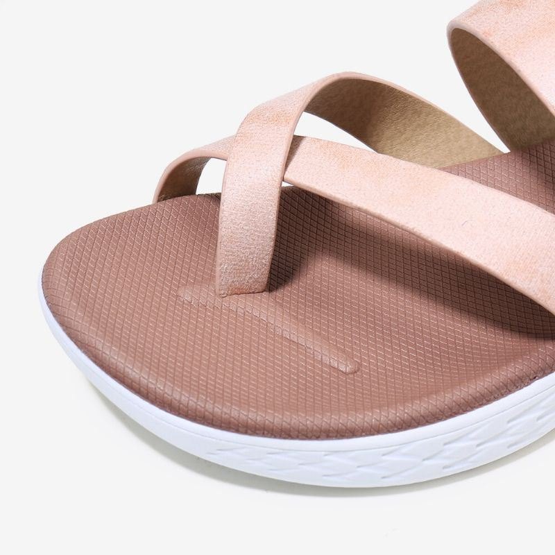 Dame Toe Ring Slip On Myk Såle Uformell Sommer Flat Sandaler