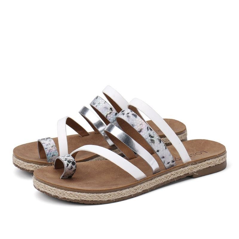 Dame Toe Ring Strappy Slip On Comfy Casual Sandaler