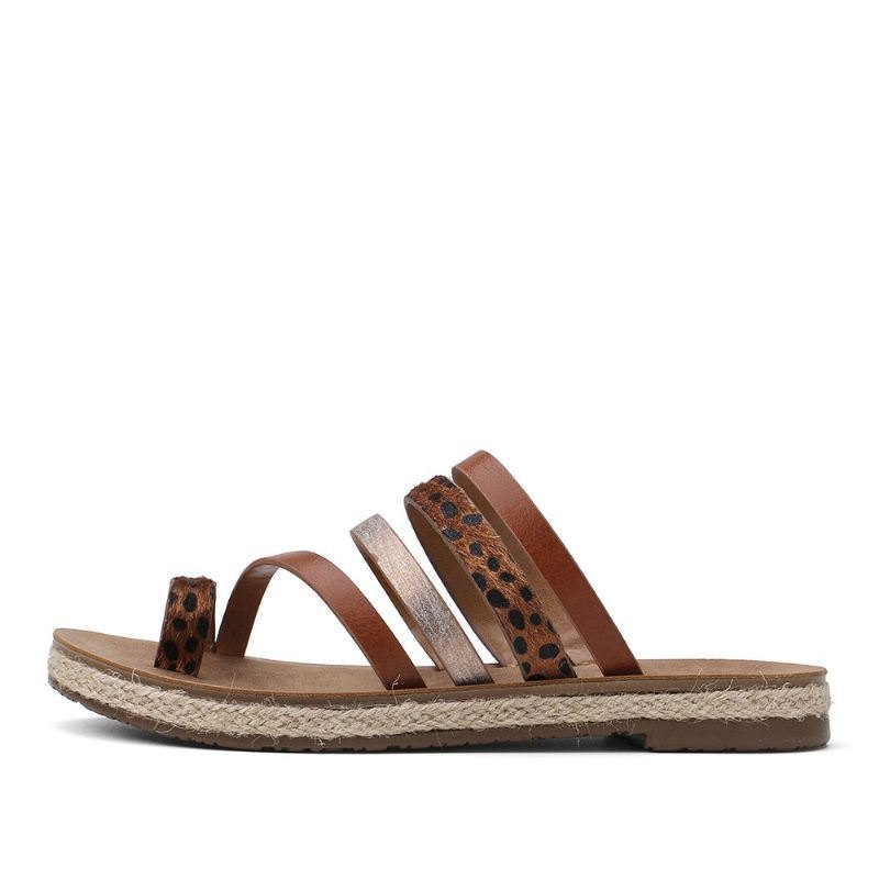 Dame Toe Ring Strappy Slip On Comfy Casual Sandaler