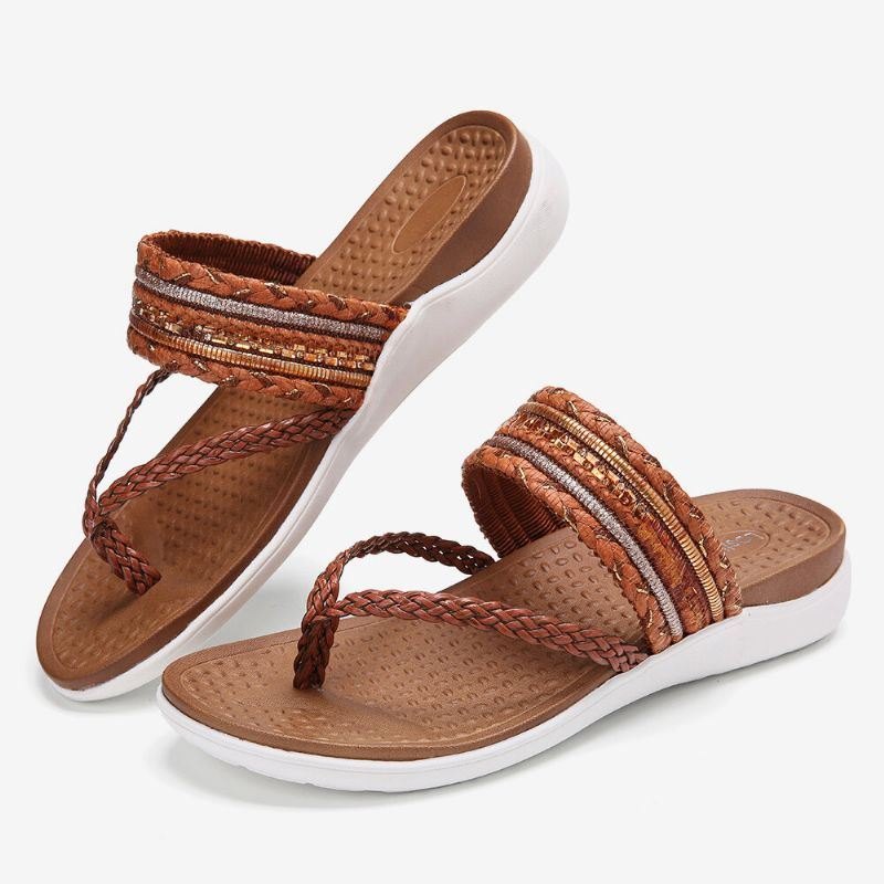 Dame Vevde Flipflops Clip Toe Myk Såle Slip On Flat Sandaler