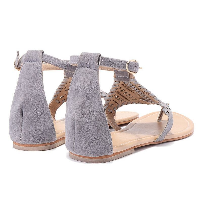 Dame Vever Hul Ut Klippetåspenne Causal Summer Beach Flat Sandaler