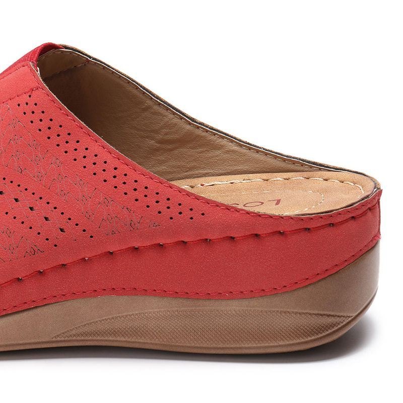 Damesandaler I Ren Farge Casual Platform Wedge-sandaler