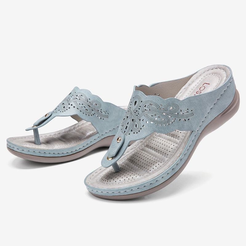 Dameutskjæring Flip Flops Clip Toe Slip On Casual Wedge Sandaler