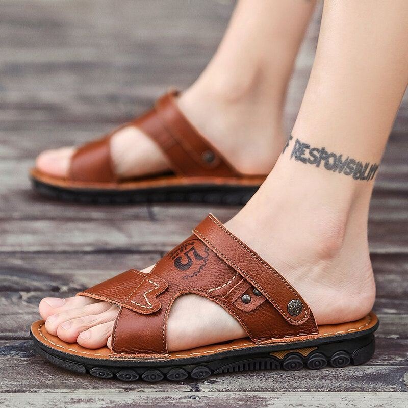 Herre Open Toe Outdoor Slip On Soft Beach Sandaler