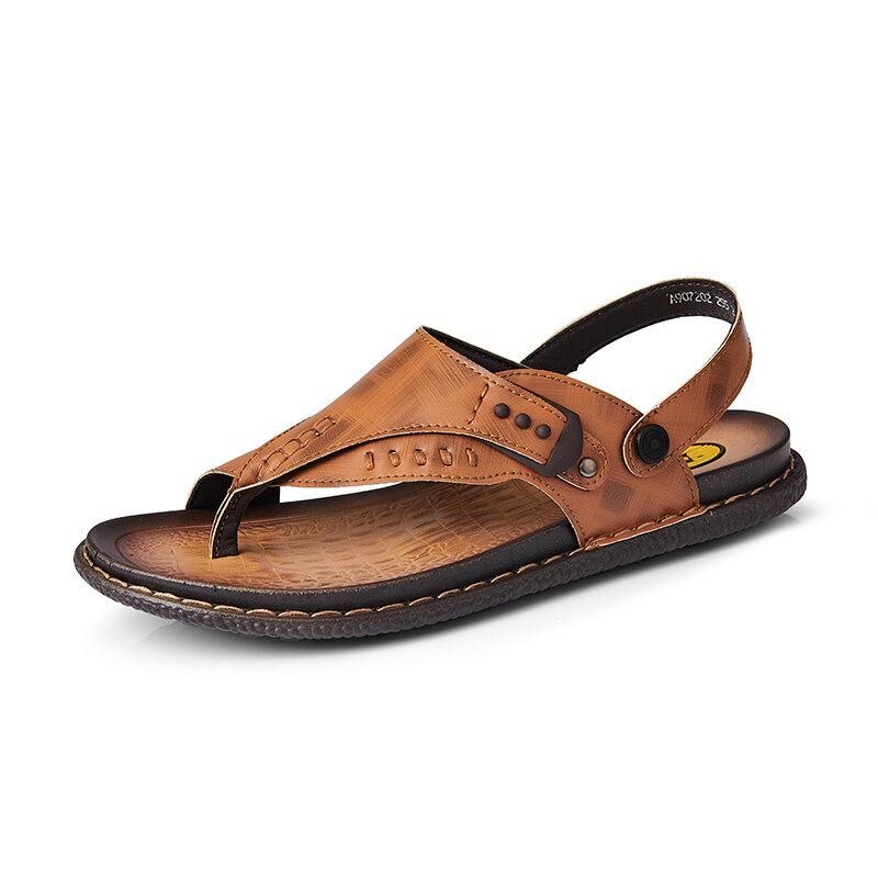 Herre Toveis Clip Toe Pustende Sklisikker Myke Casual Sandaler