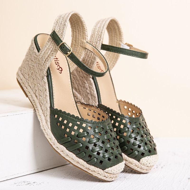 Kvinners Vevd Hule Espadrilles Kilesandaler