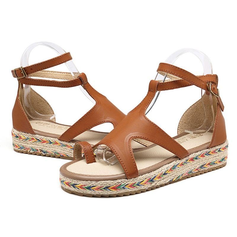 Roman Gladiator Sandaler Summer Wedges Platform Damesko