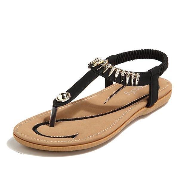 Stor Størrelse Dame Sommer Myk Såle Slip On Outdoor Beach Sandaler