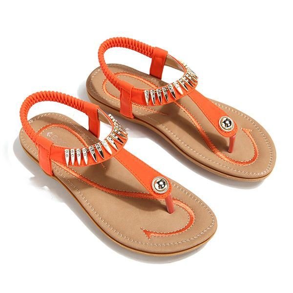 Stor Størrelse Dame Sommer Myk Såle Slip On Outdoor Beach Sandaler