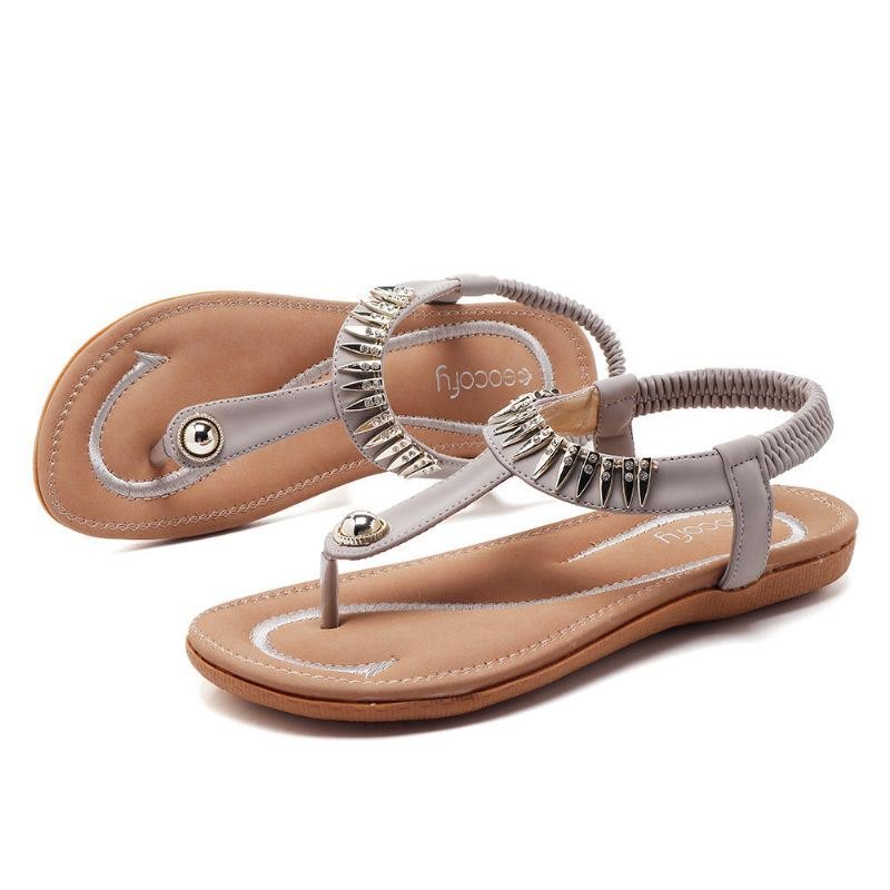 Stor Størrelse Dame Sommer Myk Såle Slip On Outdoor Beach Sandaler