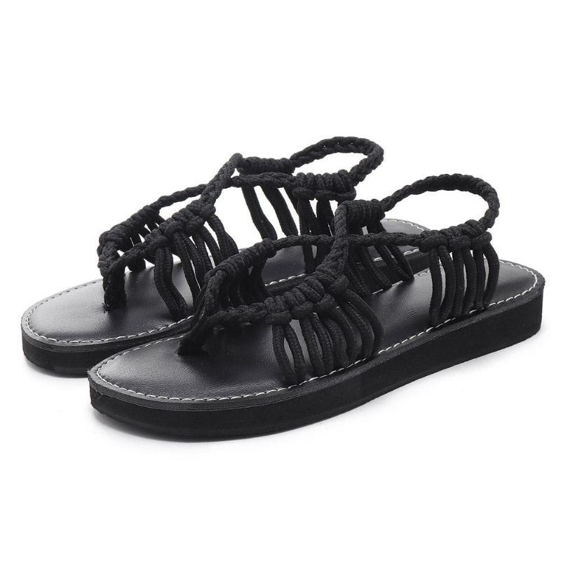 Summer Beach Braided Straps Sandaler For Dame