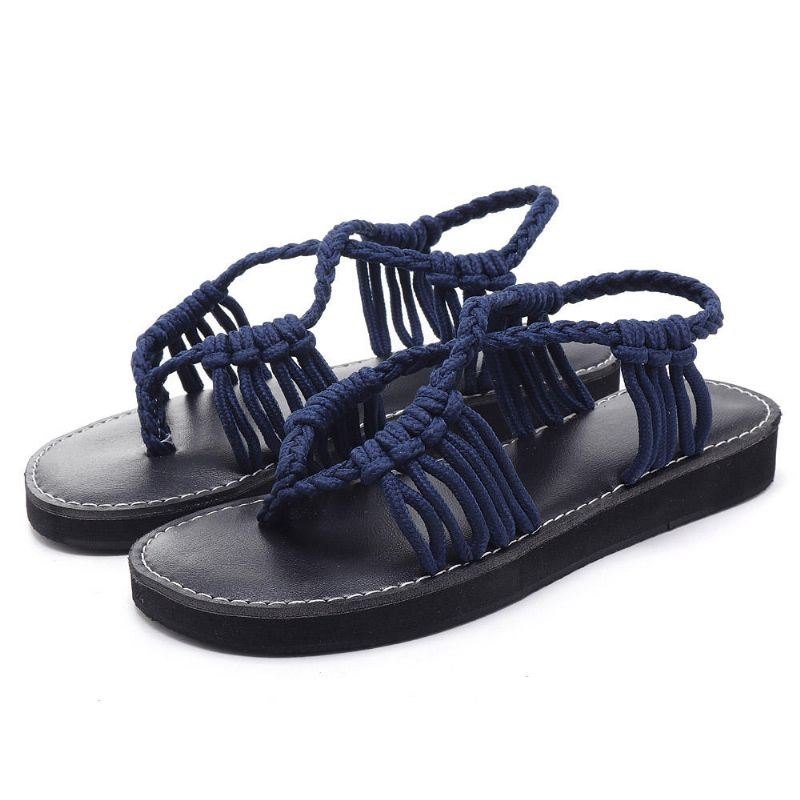 Summer Beach Braided Straps Sandaler For Dame