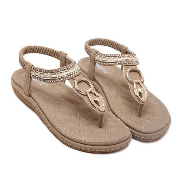 Utendørs Strand Flat Flip Flops Casual Flat Dame Sandaler Sko