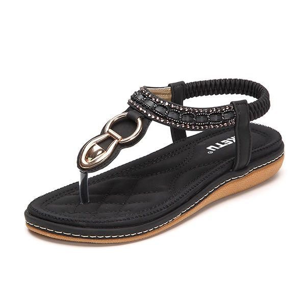 Utendørs Strand Flat Flip Flops Casual Flat Dame Sandaler Sko