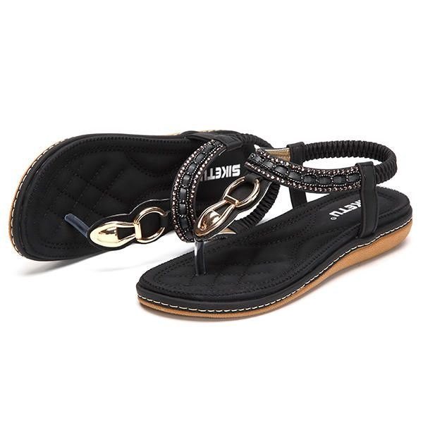 Utendørs Strand Flat Flip Flops Casual Flat Dame Sandaler Sko