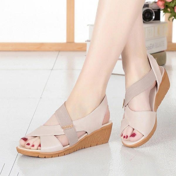 Women's Large Size Wedge Casual Fish Mouth Sandaler