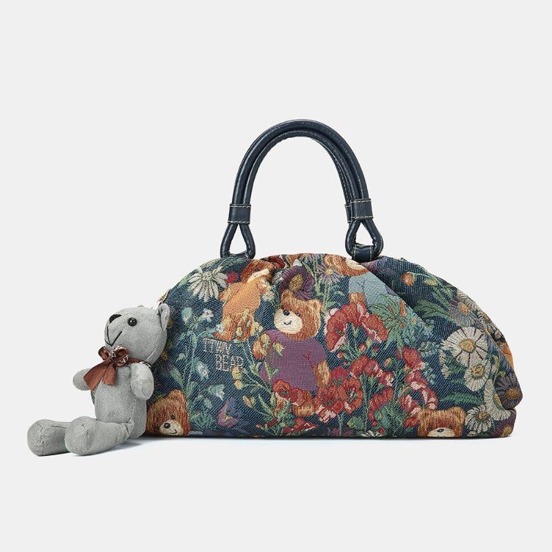 Dame Bear Mønster Casual Handbag Crossbody Bag