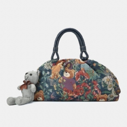 Dame Bear Mønster Casual Handbag Crossbody Bag