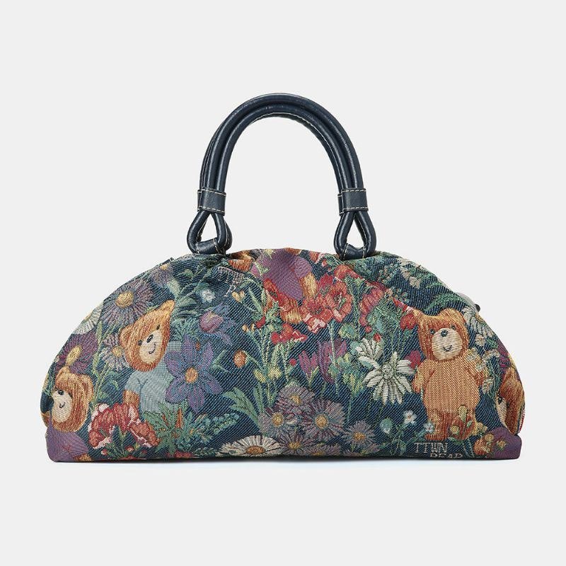 Dame Bear Mønster Casual Handbag Crossbody Bag