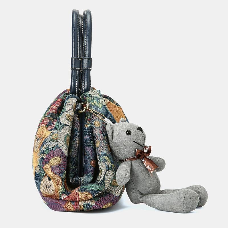 Dame Bear Mønster Casual Handbag Crossbody Bag