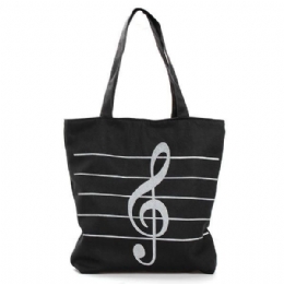 Dame Canvas Musical Shopping Bags Tote Girls Portable Skuldervesker Håndvesker