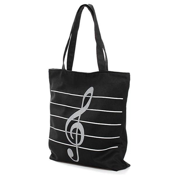 Dame Canvas Musical Shopping Bags Tote Girls Portable Skuldervesker Håndvesker