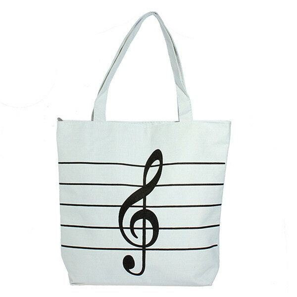 Dame Canvas Musical Shopping Bags Tote Girls Portable Skuldervesker Håndvesker