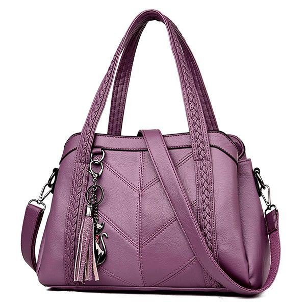 Dame Elegant Soft Pu Handbag Skuldervesker Crossbody-vesker