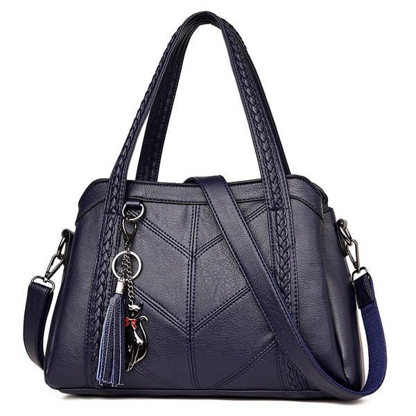 Dame Elegant Soft Pu Handbag Skuldervesker Crossbody-vesker