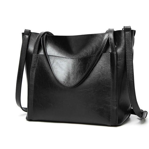 Dame Håndvesker I Oljeskinn Vintage Skuldervesker Kapasitet Crossbody-vesker