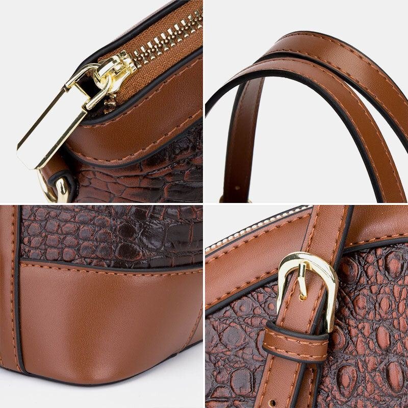 Dame I Imitert Skinn Mote Alligator Med Stor Kapasitet Patchwork Håndveske Crossbody-veske