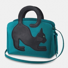 Dame Mote Skjønnhet Kunstskinn Håndveske Med Stor Kapasitet Crossbody-veske Skulderveske Cat Bag