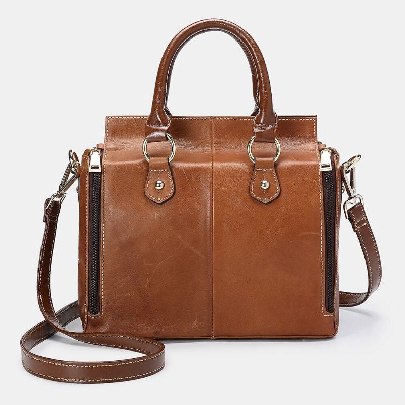 Dame Multifunksjon Crossbody Bag Håndveske I Ekte Skinn