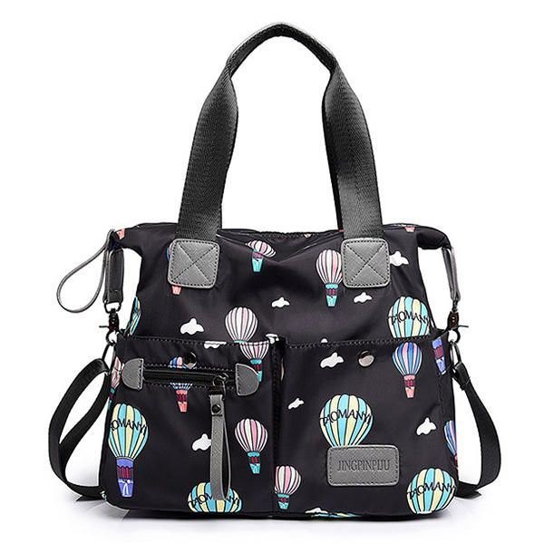 Dame Nylon Multi Pocket Vanntett Lett Håndveske Skulder Crossbody Bag