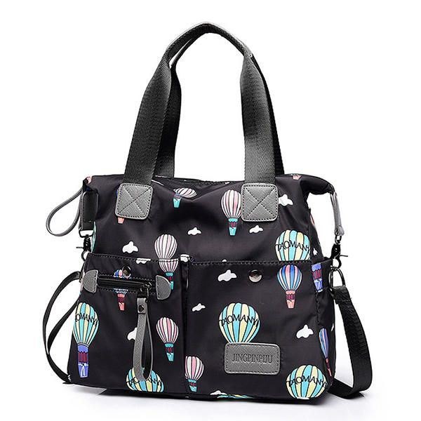 Dame Nylon Multi Pocket Vanntett Lett Håndveske Skulder Crossbody Bag