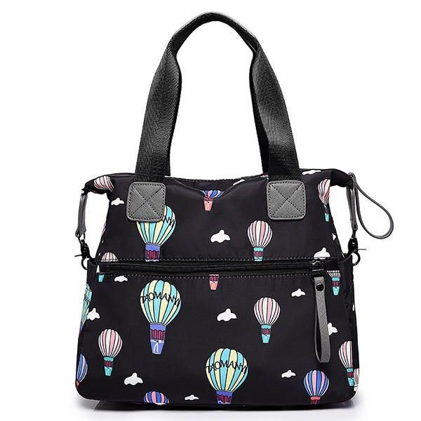 Dame Nylon Multi Pocket Vanntett Lett Håndveske Skulder Crossbody Bag