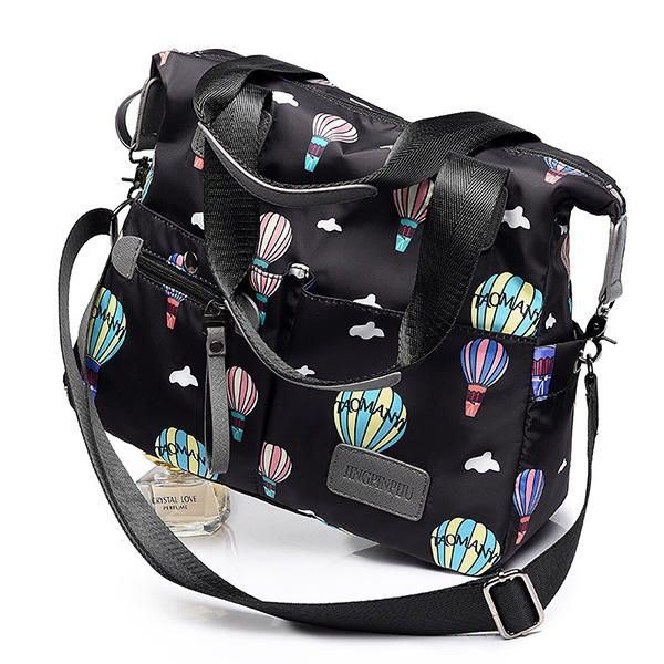 Dame Nylon Multi Pocket Vanntett Lett Håndveske Skulder Crossbody Bag