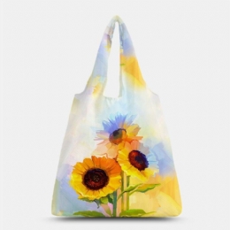 Dame Nylon Tie Dye Solsikkemønster Print Sommerveske Skulderveske Håndveske Tote