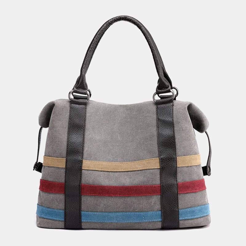 Dame Patchwork Canvas Håndveske Crossbody Bag