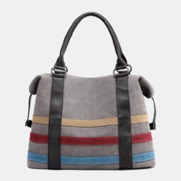 Dame Patchwork Canvas Håndveske Crossbody Bag