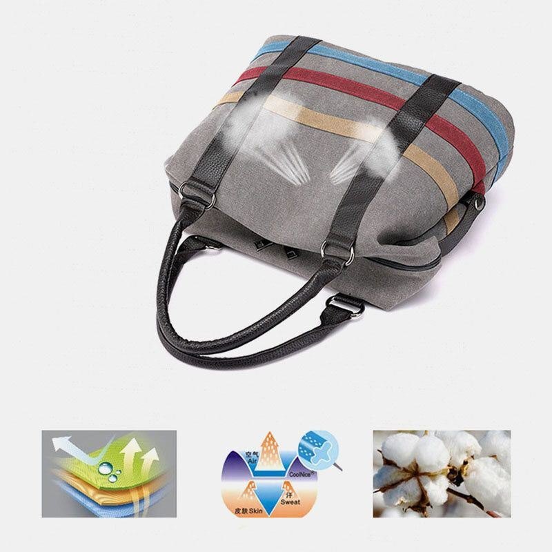 Dame Patchwork Canvas Håndveske Crossbody Bag