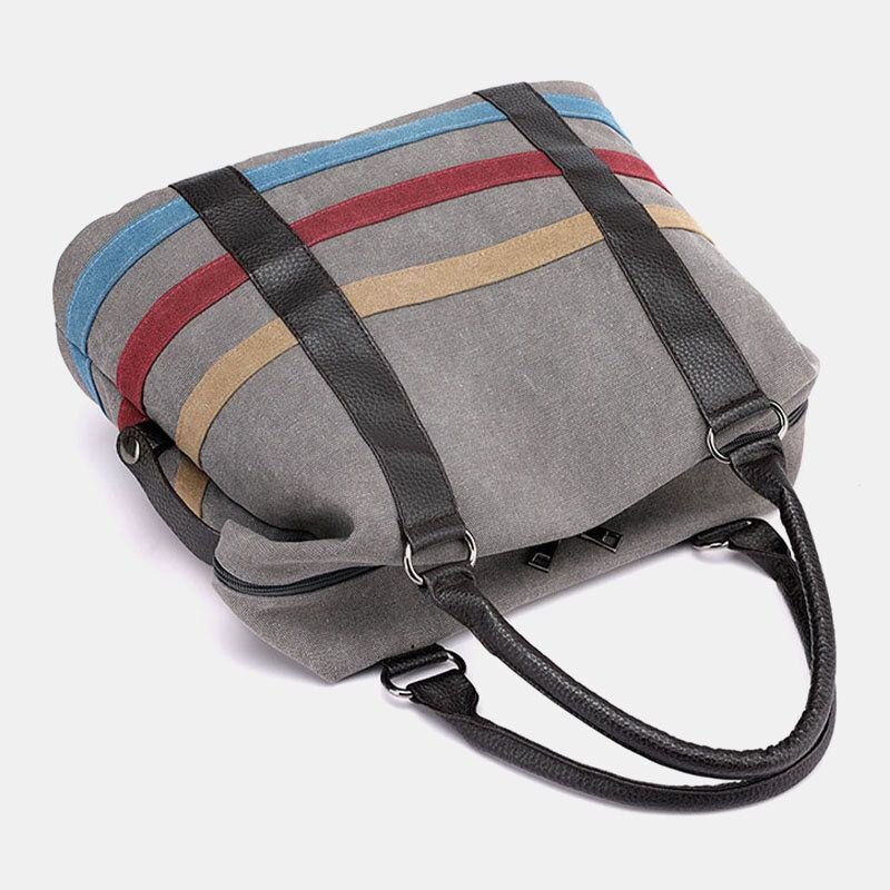 Dame Patchwork Canvas Håndveske Crossbody Bag