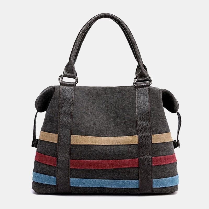 Dame Patchwork Canvas Håndveske Crossbody Bag