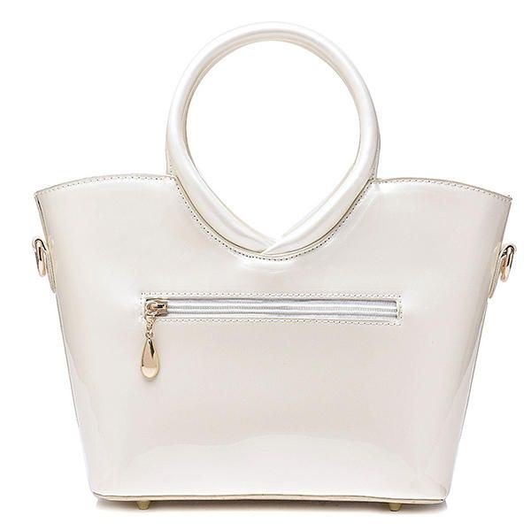 Dame Pearl Patent Leather Coloful Flower Handbag