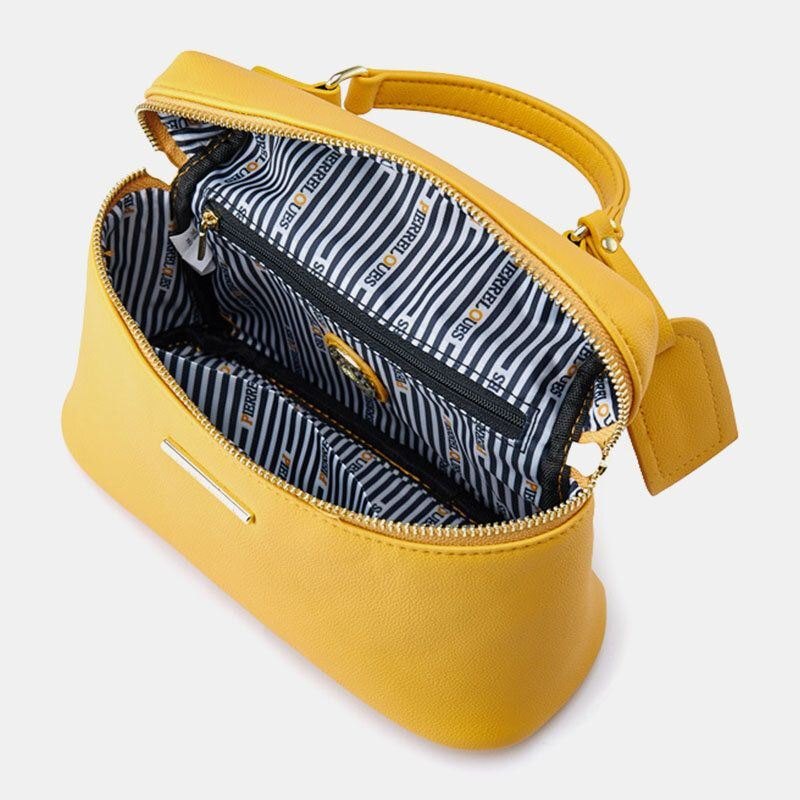 Dame Pu-skinn Stor Kapasitet Uformell Enkel Skulder-crossbody-veske