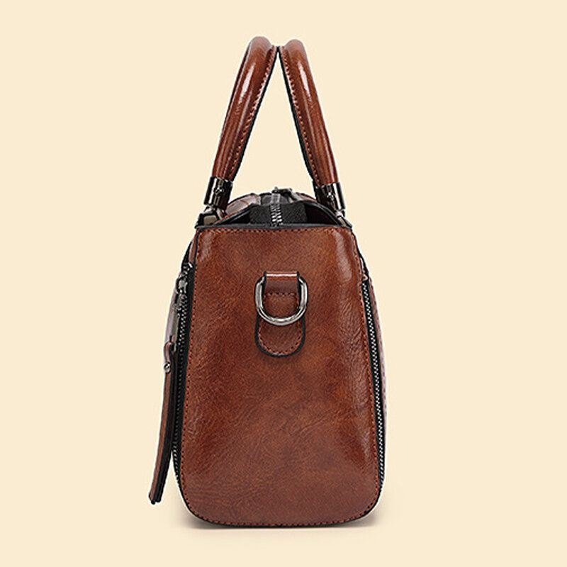 Dame Retro Crossbody Bag Med Stor Kapasitet Håndveske Satchel Bag